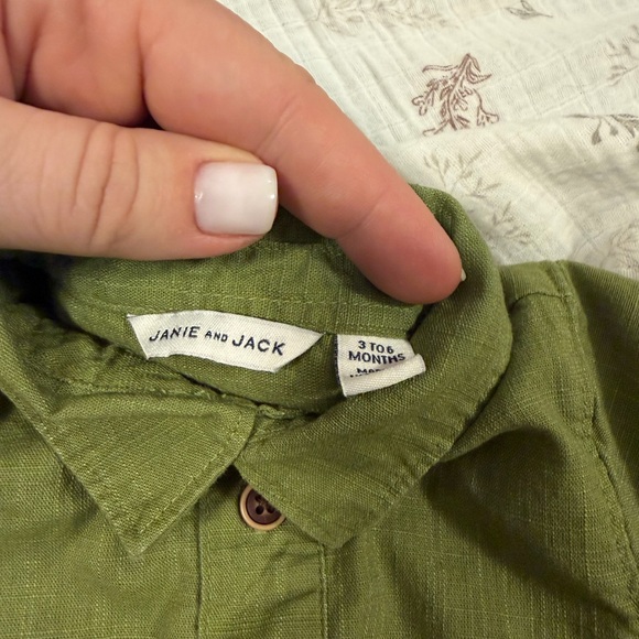 Janie and Jack Olive Green Kids Romper - Picture 5 of 8